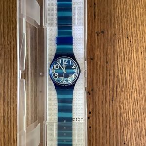 Swatch Watch- Blue Stripe
